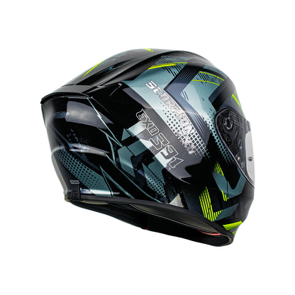 CASCO EXO-391 FULL FACE CLUTTER BLACK-NEON YELLOW SKU: 139-480-141-0#