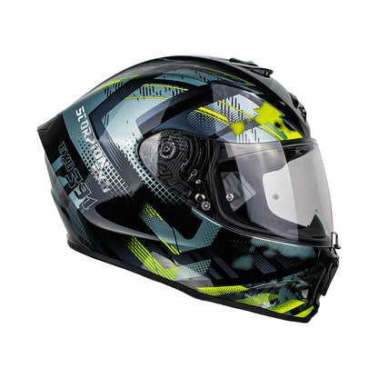 CASCO EXO-391 FULL FACE CLUTTER BLACK-NEON YELLOW SKU: 139-480-141-0#