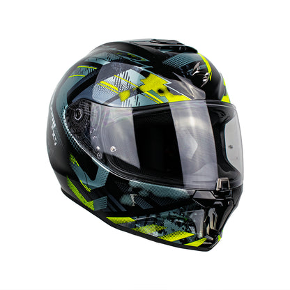 CASCO EXO-391 FULL FACE CLUTTER BLACK-NEON YELLOW SKU: 139-480-141-0#