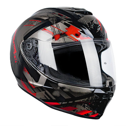 CASCO SCORPION EXO-391 CLUTTER BLACK - RED SKU: 139-480-24-0#