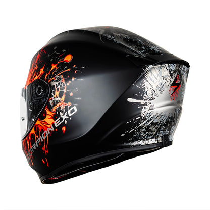 CASCO SCORPION EXO-391 WOLF MATT BLACK - SILVER - RED SKU: 139-516-24-0#