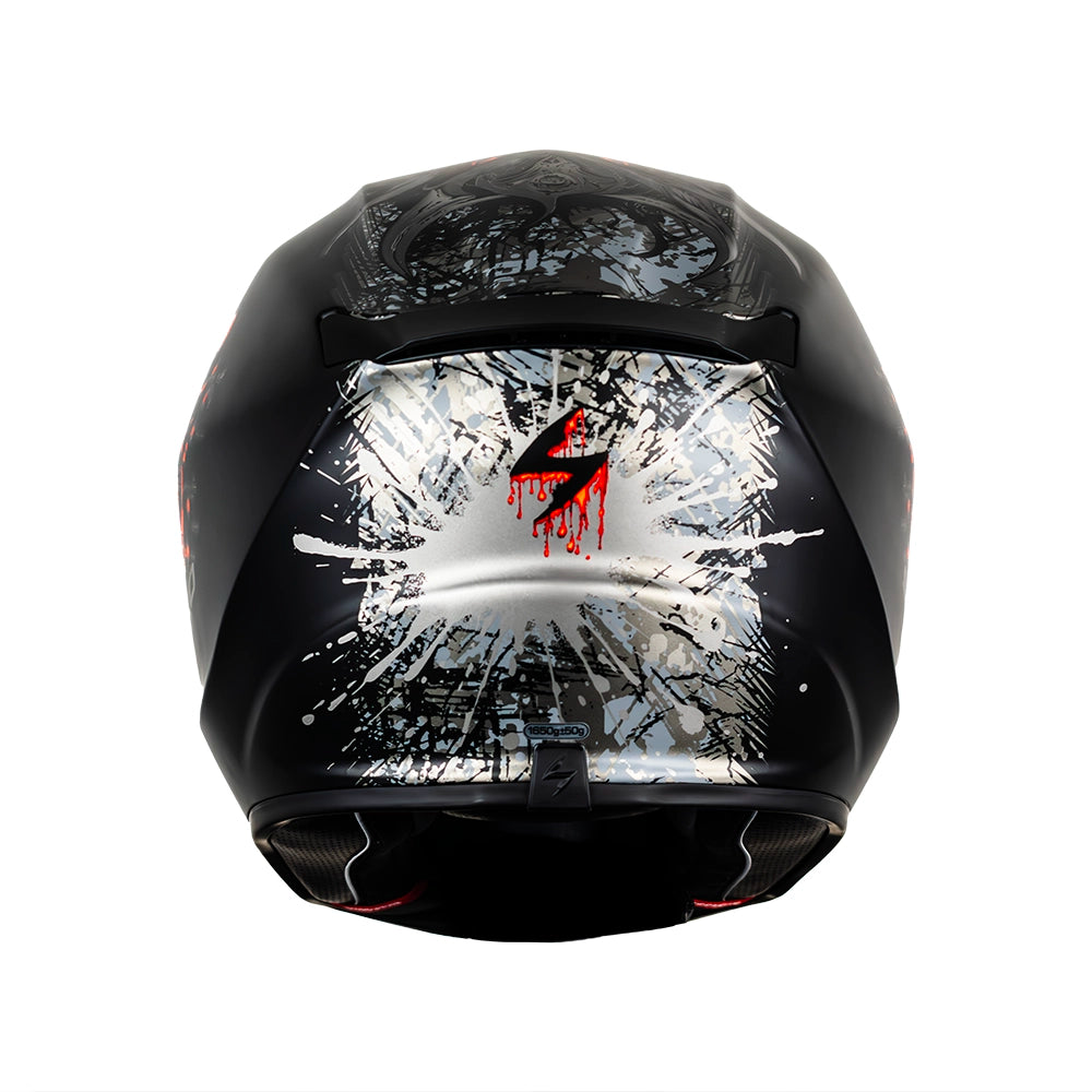 CASCO SCORPION EXO-391 WOLF MATT BLACK - SILVER - RED SKU: 139-516-24-0#