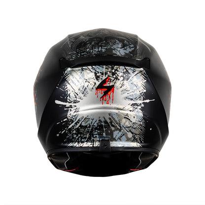 CASCO SCORPION EXO-391 WOLF MATT BLACK - SILVER - RED SKU: 139-516-24-0#
