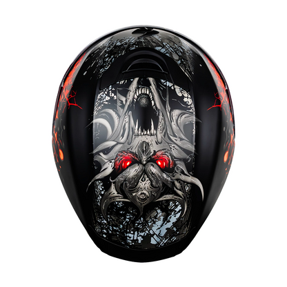 CASCO SCORPION EXO-391 WOLF MATT BLACK - SILVER - RED SKU: 139-516-24-0#