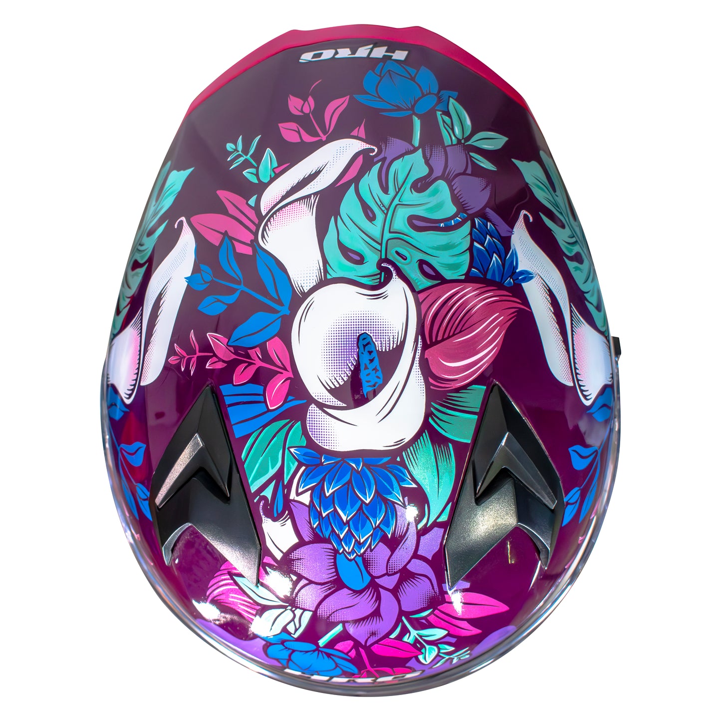 CASCO HRO 523DV FLOWERIST | PURPURA / FUCSIA VISOR TRAN | SKU: HRO-523-FLOWERFU-#