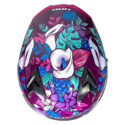 CASCO HRO 523DV FLOWERIST | PURPURA / FUCSIA VISOR TRAN | SKU: HRO-523-FLOWERFU-#