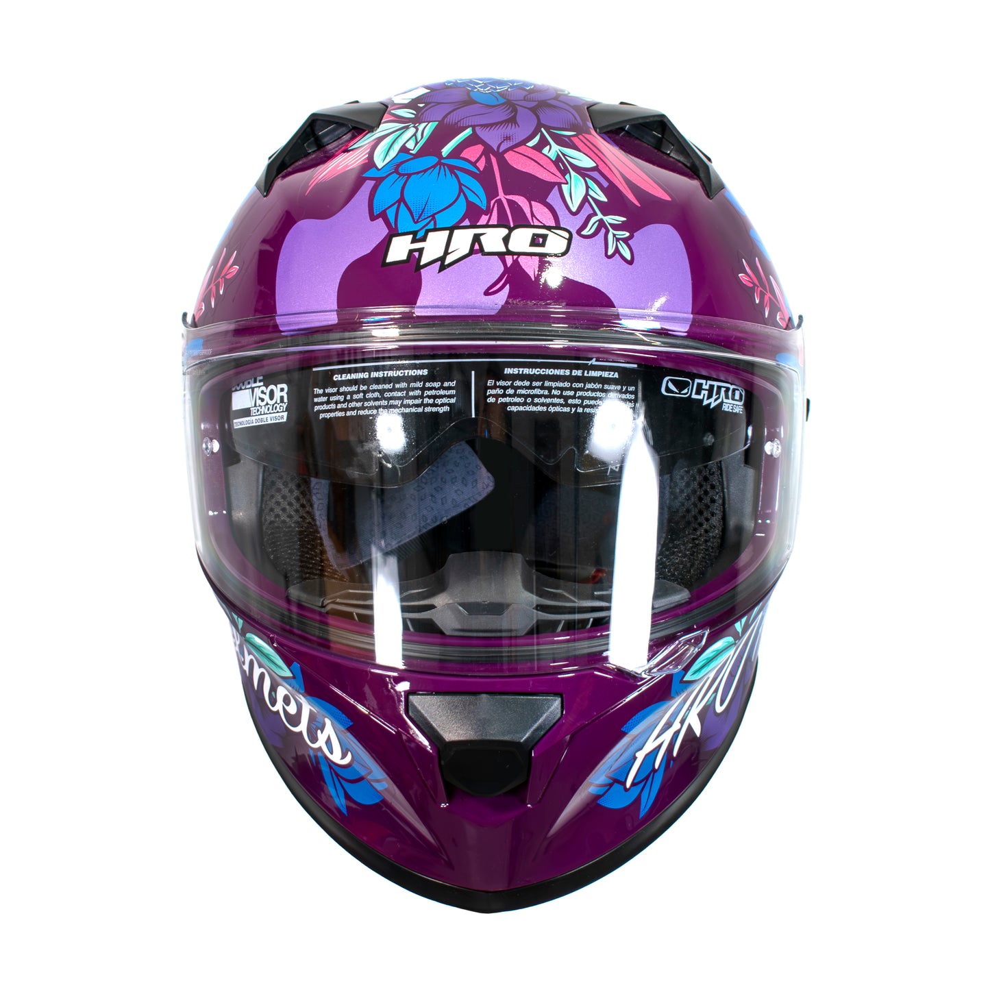 CASCO HRO 523DV FLOWERIST | PURPURA / FUCSIA VISOR TRAN | SKU: HRO-523-FLOWERFU-#