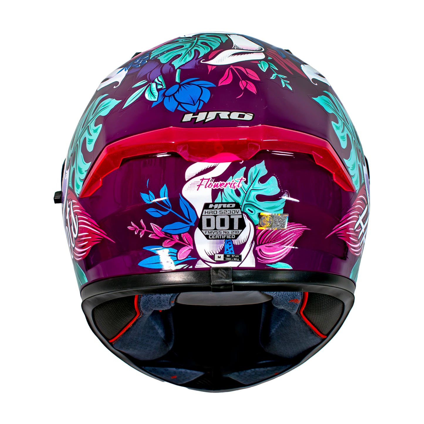 CASCO HRO 523DV FLOWERIST | PURPURA / FUCSIA VISOR TRAN | SKU: HRO-523-FLOWERFU-#