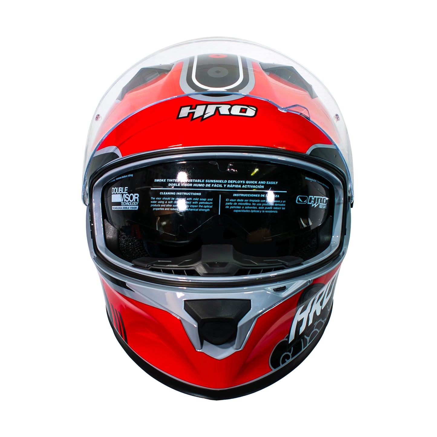 CASCO HRO 523DV HOKUSAI | GRIS/ROJO VISOR TRAN | SKU: HRO-523-HOKUSAIRJ-#