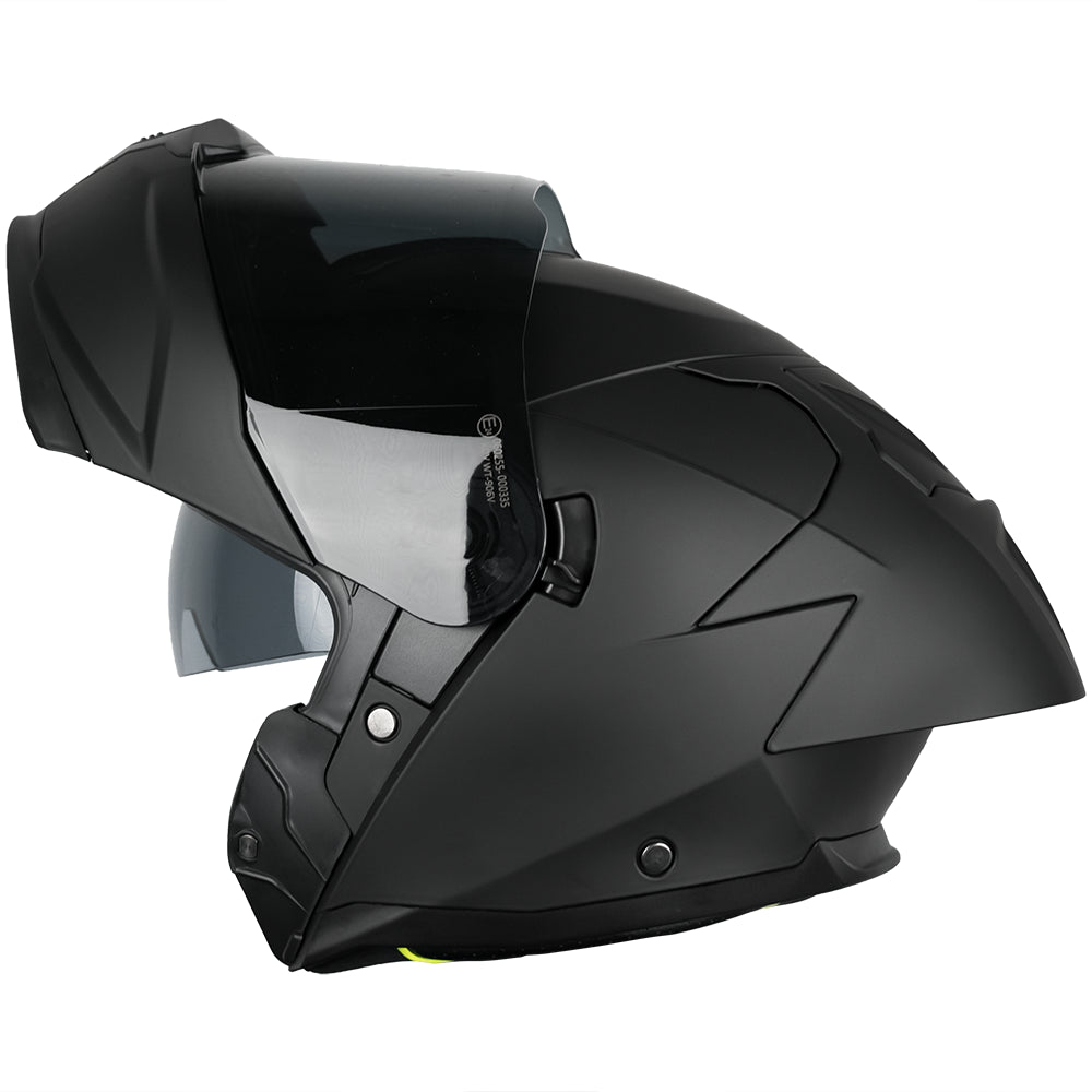 CASCO IMMORTALE FIBO NEGRO MATE CON VISOR OSCURO SKU: IMFIBMANEVO-#