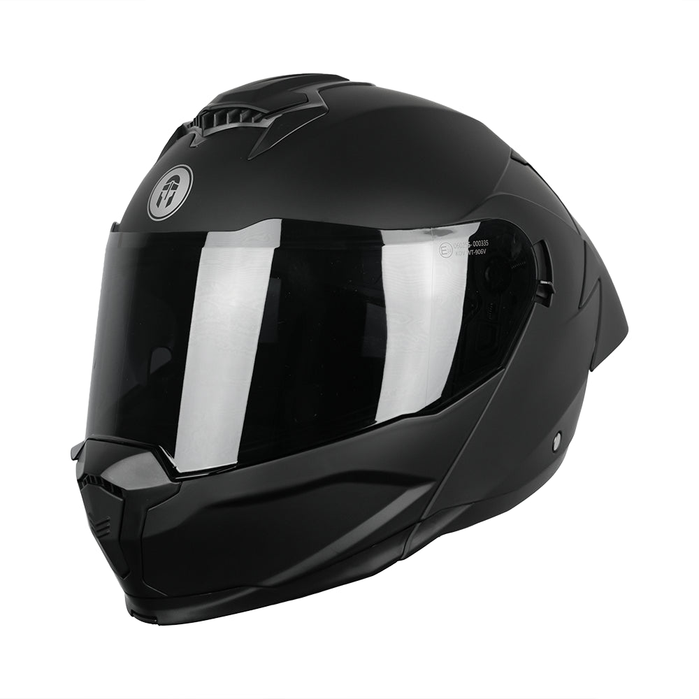 CASCO IMMORTALE FIBO NEGRO MATE CON VISOR OSCURO SKU: IMFIBMANEVO-#