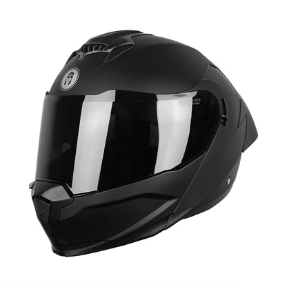 CASCO IMMORTALE FIBO NEGRO MATE CON VISOR OSCURO SKU: IMFIBMANEVO-#