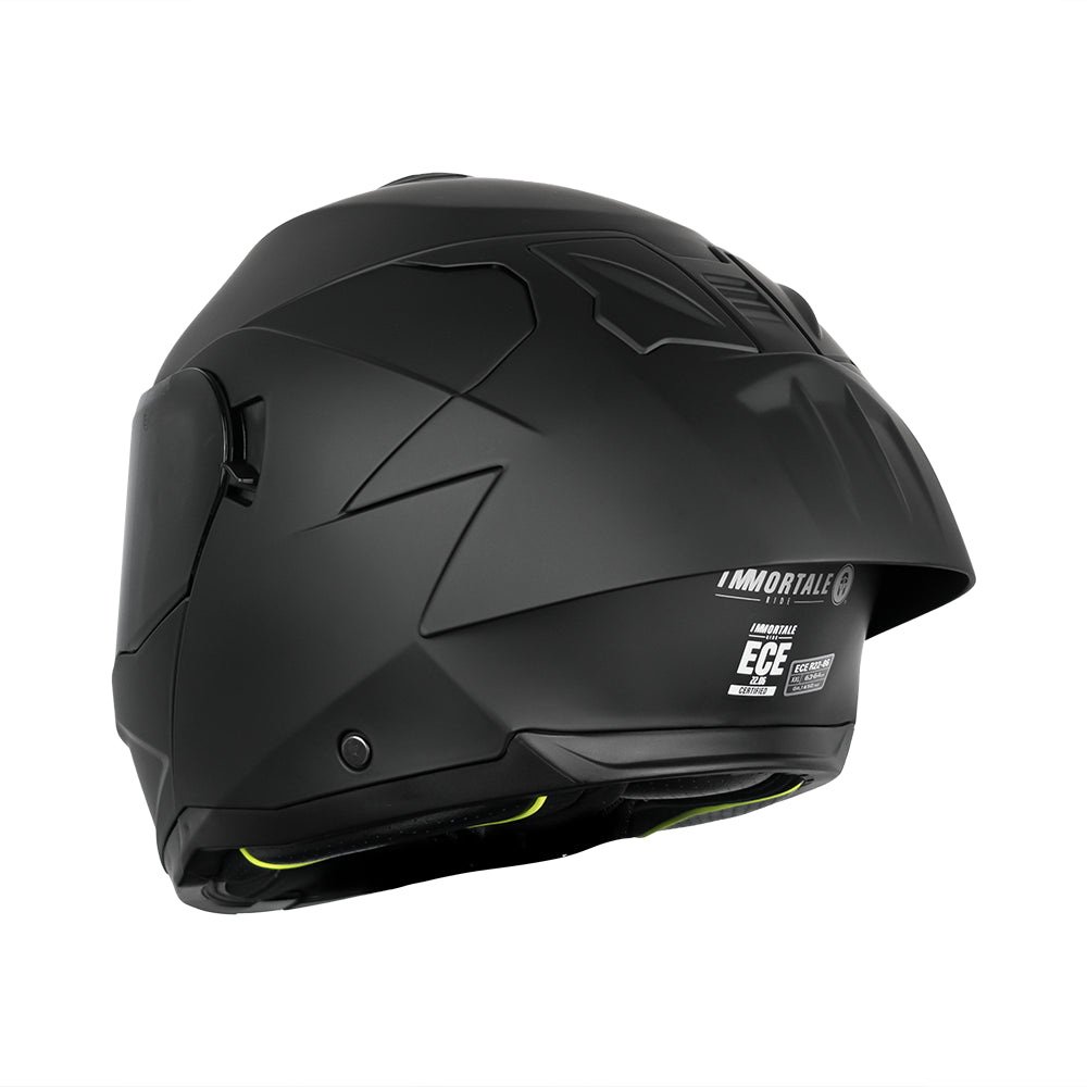 CASCO IMMORTALE FIBO NEGRO MATE CON VISOR OSCURO SKU: IMFIBMANEVO-#