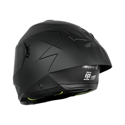 CASCO IMMORTALE FIBO NEGRO MATE CON VISOR OSCURO SKU: IMFIBMANEVO-#