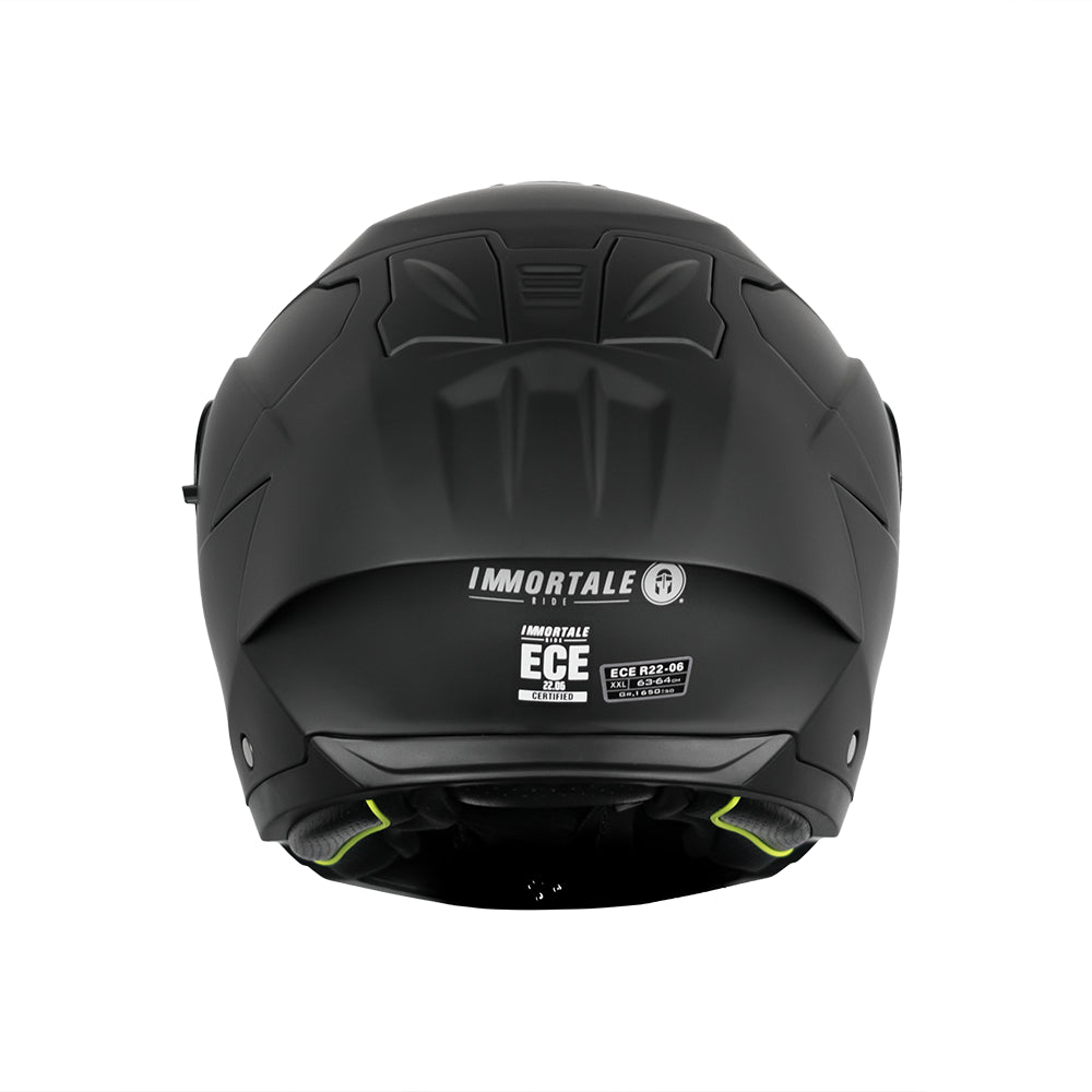 CASCO IMMORTALE FIBO NEGRO MATE CON VISOR OSCURO SKU: IMFIBMANEVO-#