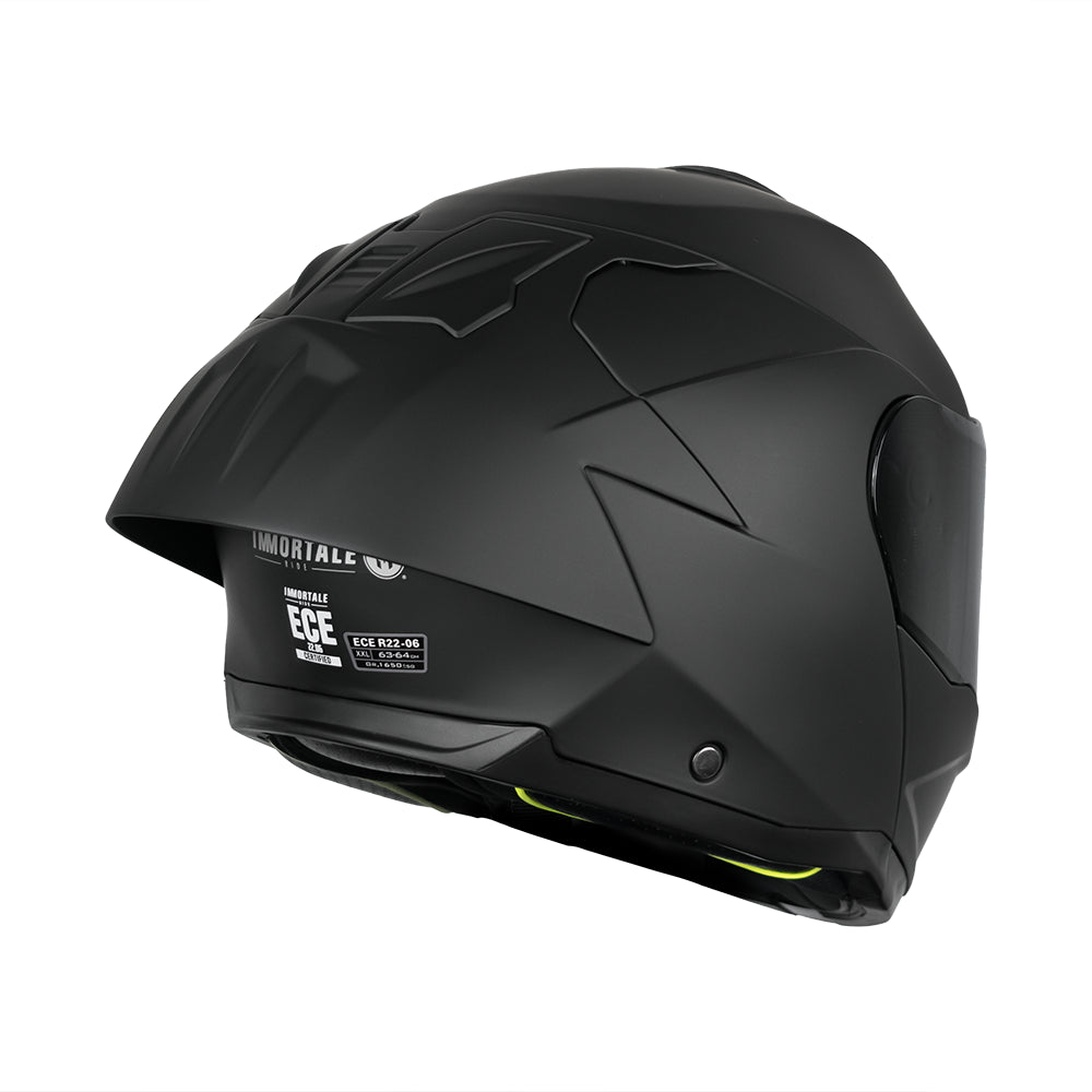 CASCO IMMORTALE FIBO NEGRO MATE CON VISOR OSCURO SKU: IMFIBMANEVO-#