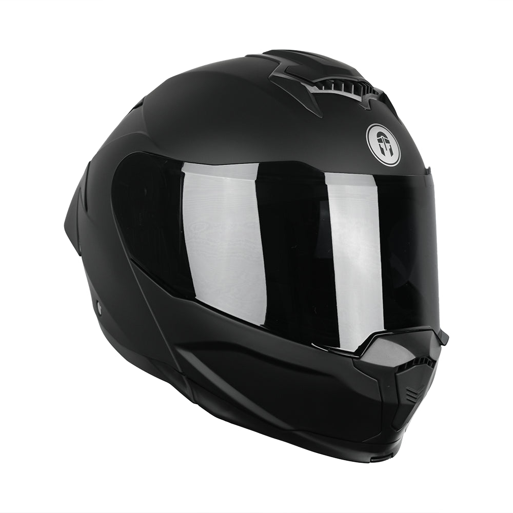 CASCO IMMORTALE FIBO NEGRO MATE CON VISOR OSCURO SKU: IMFIBMANEVO-#