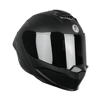 CASCO IMMORTALE FIBO NEGRO MATE CON VISOR OSCURO SKU: IMFIBMANEVO-#