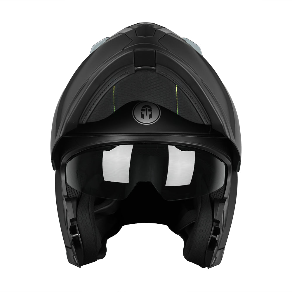 CASCO IMMORTALE FIBO NEGRO MATE CON VISOR OSCURO SKU: IMFIBMANEVO-#
