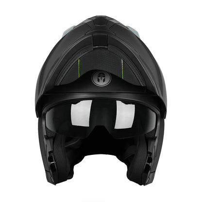 CASCO IMMORTALE FIBO NEGRO MATE CON VISOR OSCURO SKU: IMFIBMANEVO-#