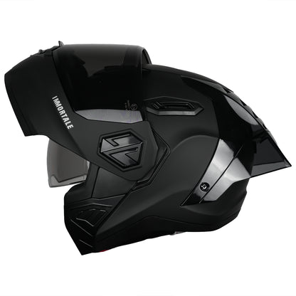 CASCO IMMORTALE SNAKE SOLIDO NEGRO MATE CON VISOR OSCURO SKU: IMSNMANEVO-#