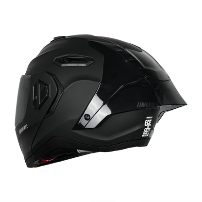 CASCO IMMORTALE SNAKE SOLIDO NEGRO MATE CON VISOR OSCURO SKU: IMSNMANEVO-#