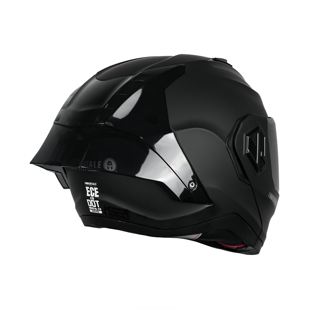 CASCO IMMORTALE SNAKE SOLIDO NEGRO MATE CON VISOR OSCURO SKU: IMSNMANEVO-#