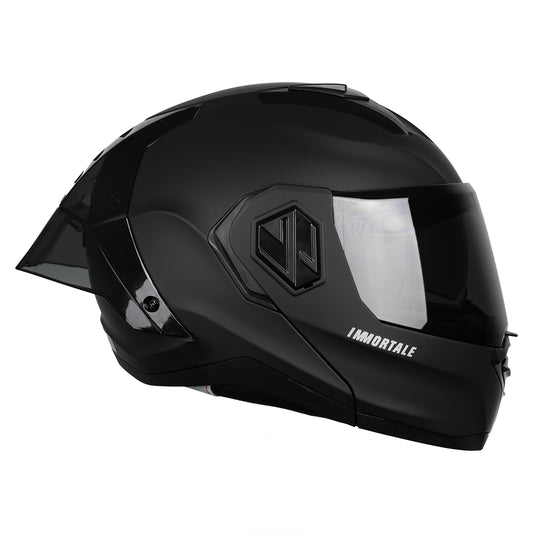CASCO IMMORTALE SNAKE SOLIDO NEGRO MATE CON VISOR OSCURO SKU: IMSNMANEVO-#