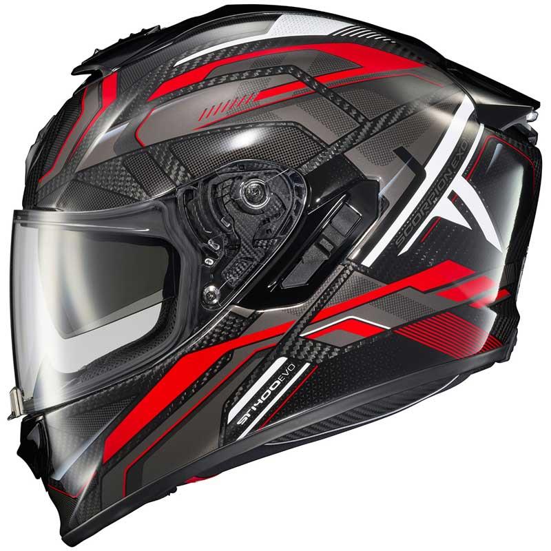 CASCO EXO-ST1400 EVO CARBON HELMET HEX GLOSS RED | SKU: 75-3258#