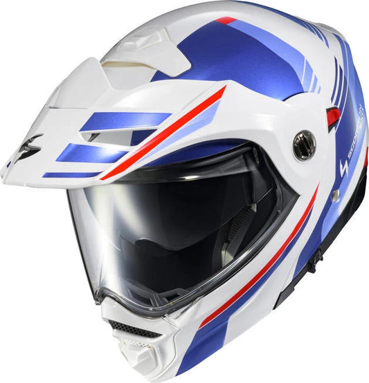 CASCO MODULAR SCORPION EXO EXO-AT960 MONK BLANCO/AZUL | SKU: 75-3269#