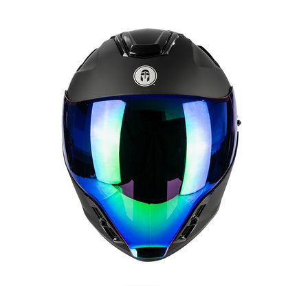 CASCO IMMORTALE AURUS NEGRO VISOR IRIDIUM VERDE | SKU: IMMAURBLGR-#