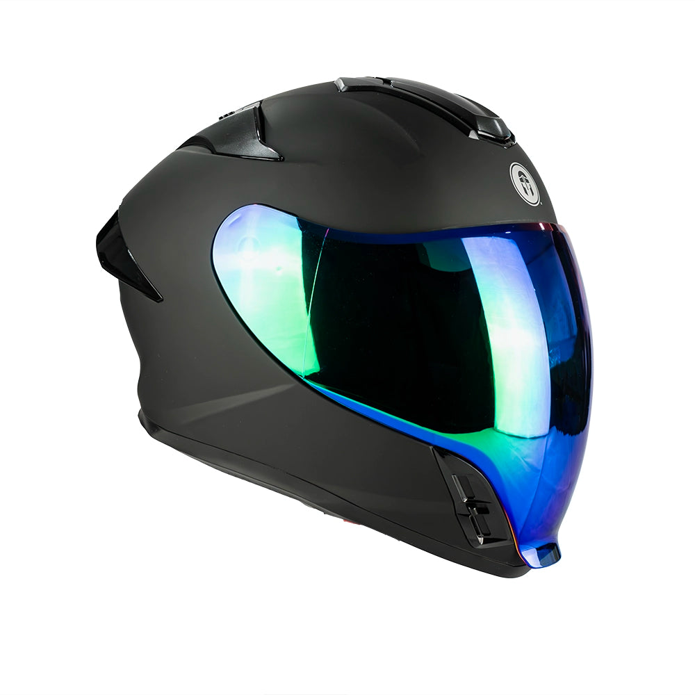 CASCO IMMORTALE AURUS NEGRO VISOR IRIDIUM VERDE | SKU: IMMAURBLGR-#