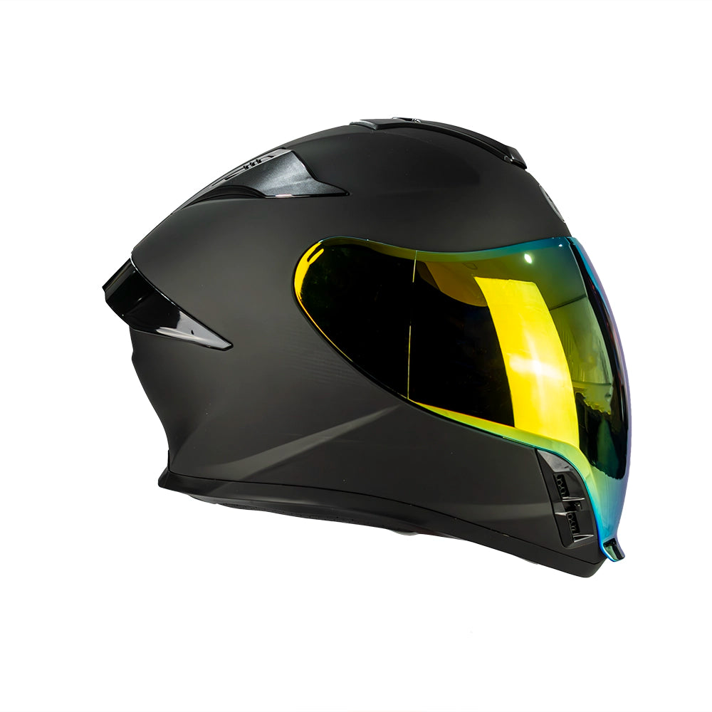 CASCO IMMORTALE AURUS NEGRO VISOR IRIDIUM DORADO | SKU: IMMAURBLGL-#