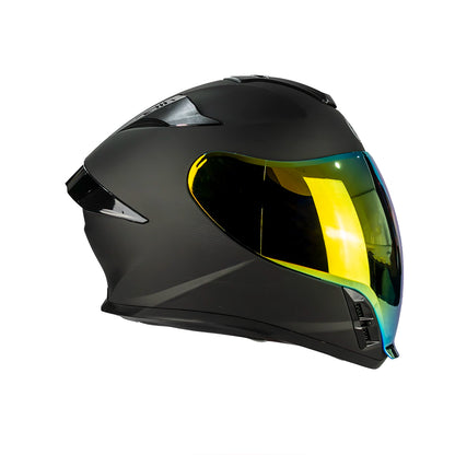 CASCO IMMORTALE AURUS NEGRO VISOR IRIDIUM DORADO | SKU: IMMAURBLGL-#