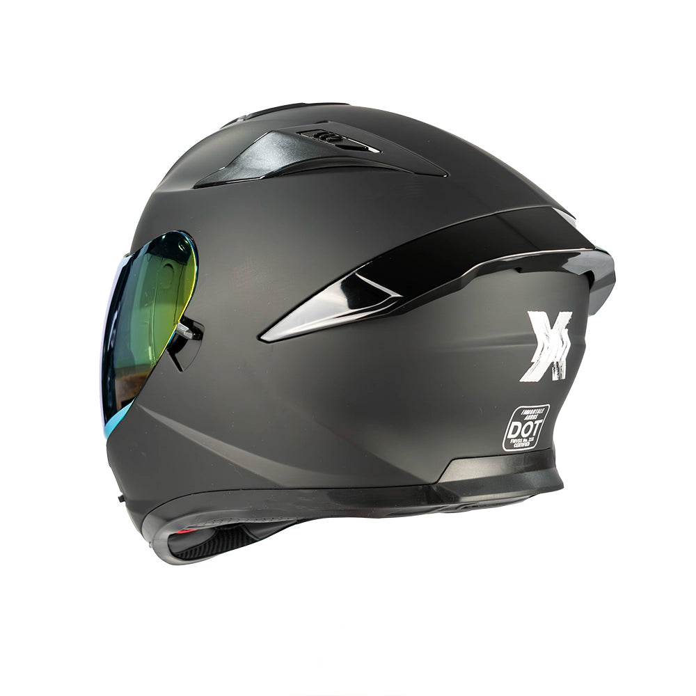 CASCO IMMORTALE AURUS NEGRO VISOR IRIDIUM DORADO | SKU: IMMAURBLGL-#
