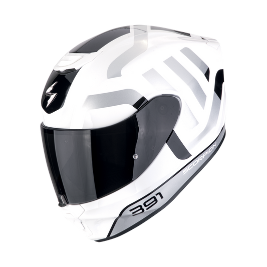 CASCO SCORPION EXO-391 AROK White-Black-Silver SKU:139-417-286-0#
