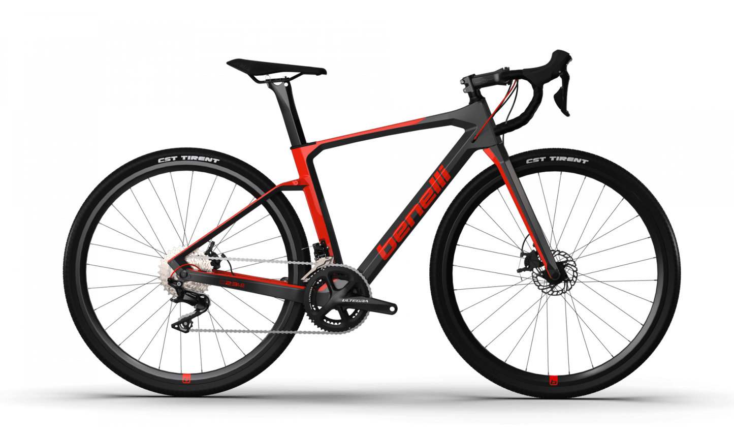 BICICLETA BENELLI G23 1.0 PRO CARB DISK DARK GREY RED | SKU: BBG231PRCB29GRRD#