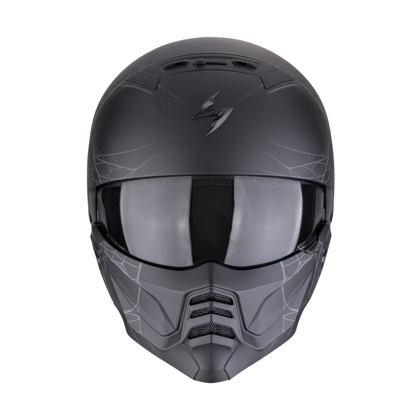 CASCO SCORPION EXO-COMBAT II SPIDER WEB MATT BLACK - SILVER SKU: 182-476-159-0#