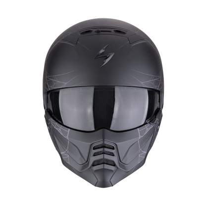 CASCO SCORPION EXO-COMBAT II SPIDER WEB MATT BLACK - SILVER SKU: 182-476-159-0#