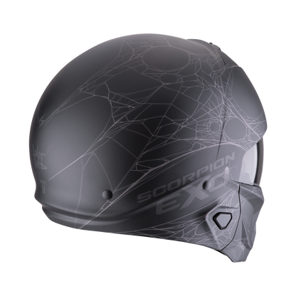 CASCO SCORPION EXO-COMBAT II SPIDER WEB MATT BLACK - SILVER SKU: 182-476-159-0#