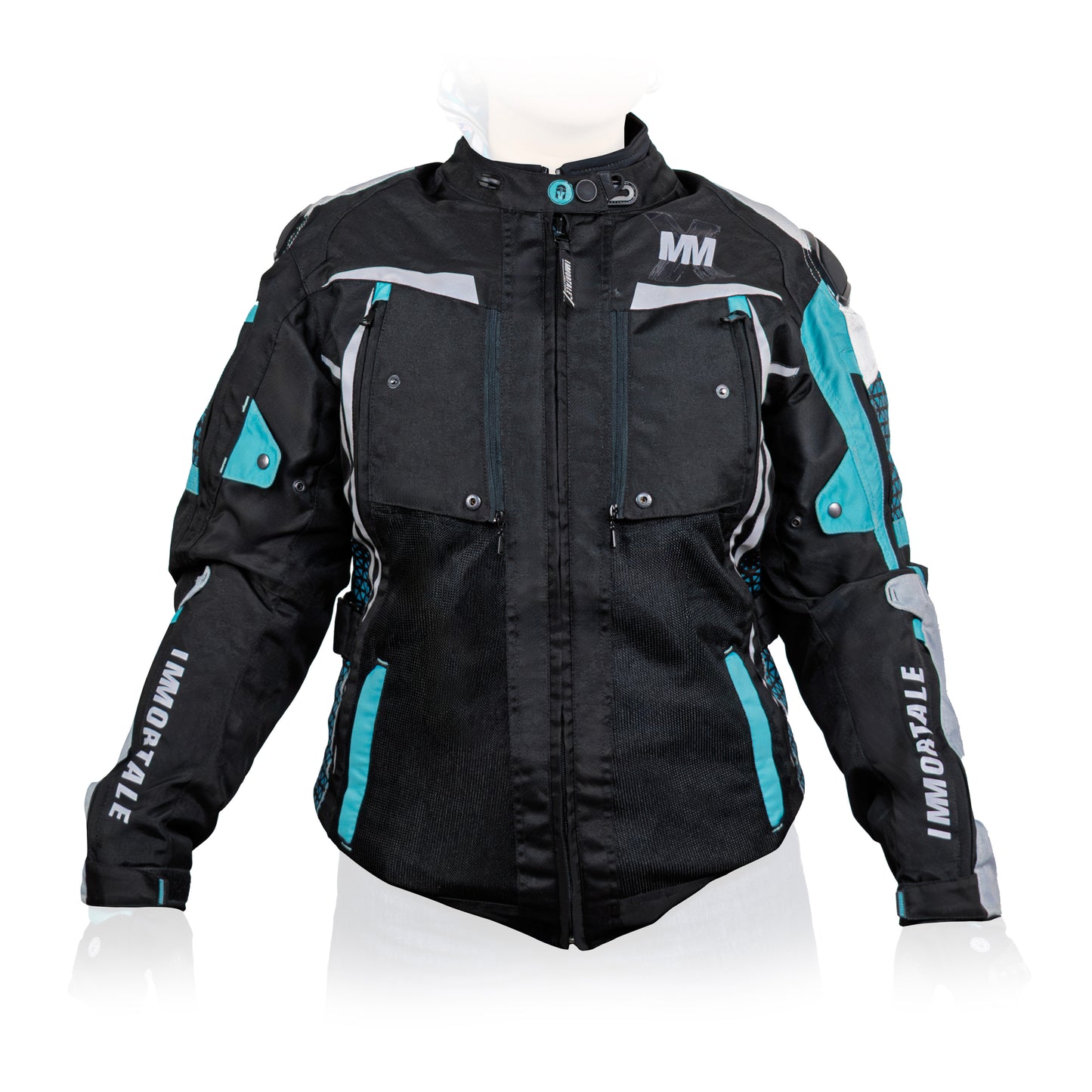 CHAMARRA IMMORTALE COSMIA MUJER NEGRO /AZUL CIELO /BLANCO SKU: IMCOSMNEAZB-#