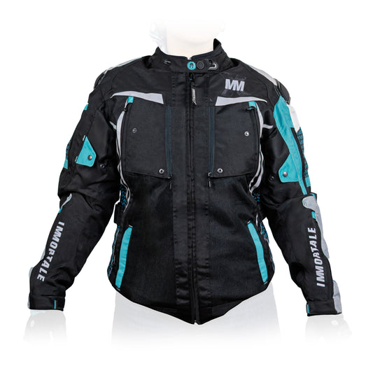 CHAMARRA IMMORTALE COSMIA MUJER NEGRO /AZUL CIELO /BLANCO SKU: IMCOSMNEAZB-#