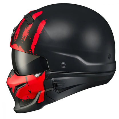 COVERT OPEN-FACE HELMET URUK | BLACK RED MATTE | SKU: 75-2132#