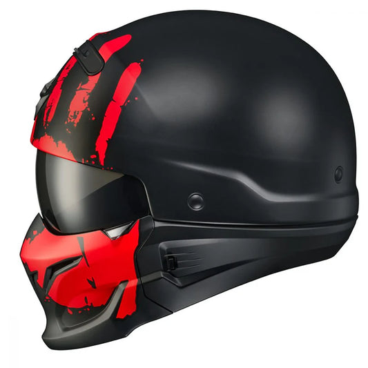 COVERT OPEN-FACE HELMET URUK | BLACK RED MATTE | SKU: 75-2132#