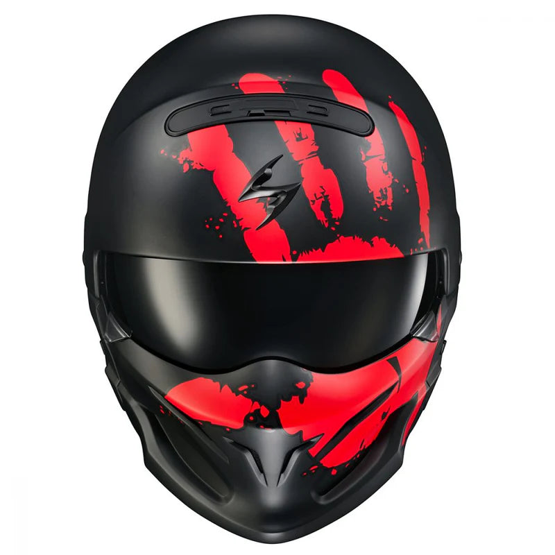 COVERT OPEN-FACE HELMET URUK | BLACK RED MATTE | SKU: 75-2132#