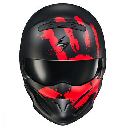 COVERT OPEN-FACE HELMET URUK | BLACK RED MATTE | SKU: 75-2132#