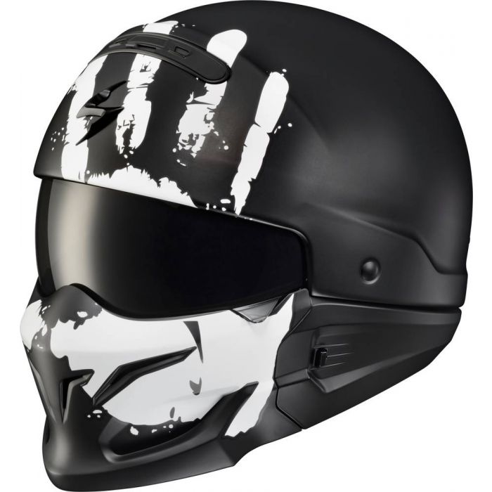 COVERT OPEN-FACE HELMET URUK | BLACK/WHITE MATTE | SKU: 75-2131#