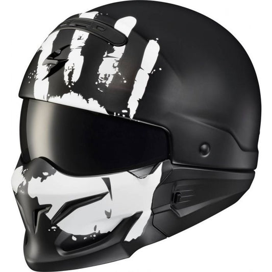 COVERT OPEN-FACE HELMET URUK | BLACK/WHITE MATTE | SKU: 75-2131#