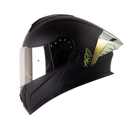 CASCO HRO 3480DV EVO SOLID NEGRO VISOR ORO SPOILER ORO | SKU: H3480EVSOOROR-#