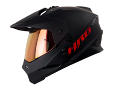 CASCO HRO MX330 SOLIDO NEGRO VISOR ROJO IRIDIUM  SKU:HROMX330SONGRO-#